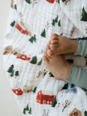 Little Unicorn Cotton Muslin Swaddle Blanket - Cozy Cabins
